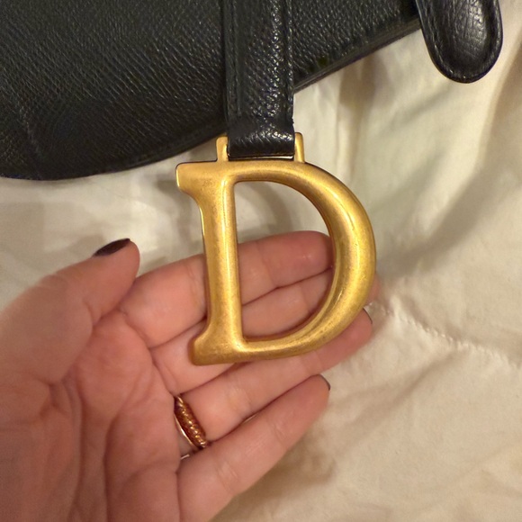 Dior saddle bag grained leather medium size - Picture 8 of 12